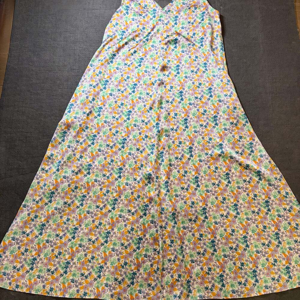 ZARA SATIN FLORAL PRINTED DRESS